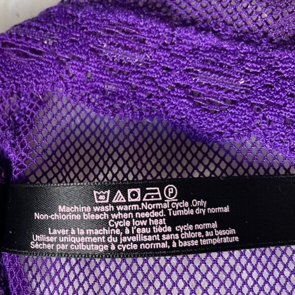 NWOT Victoria's Secret Vintage Purple Lace Fishnet Lace-Up Corset Cheeky LARGE - Picture 6 of 12